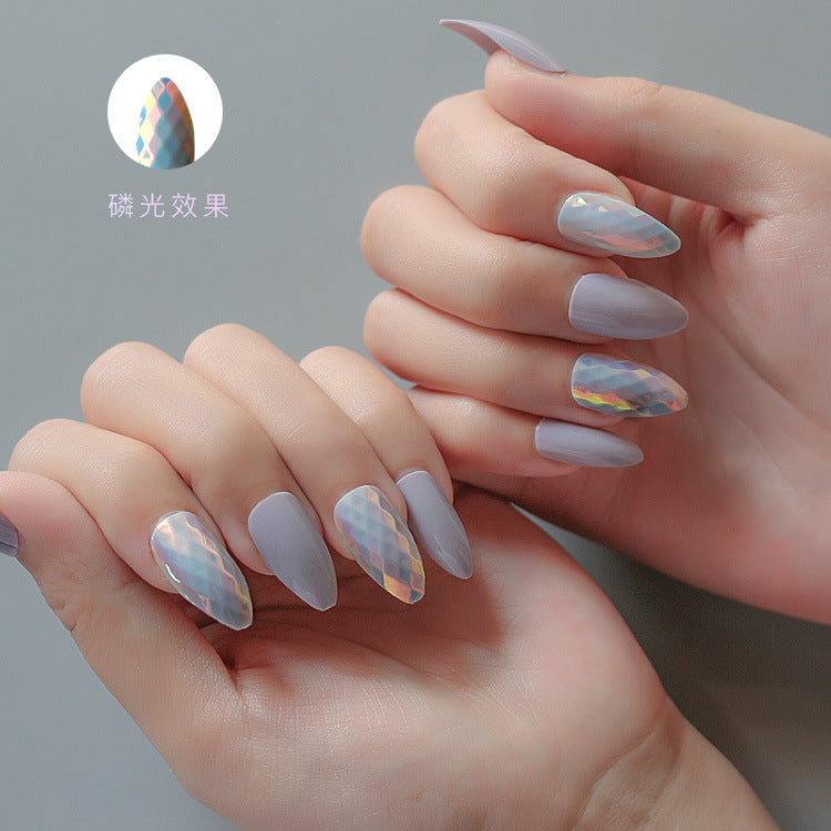 24 Piece Round and Almond Nail Set in Multiple Colors-Theone Apparel