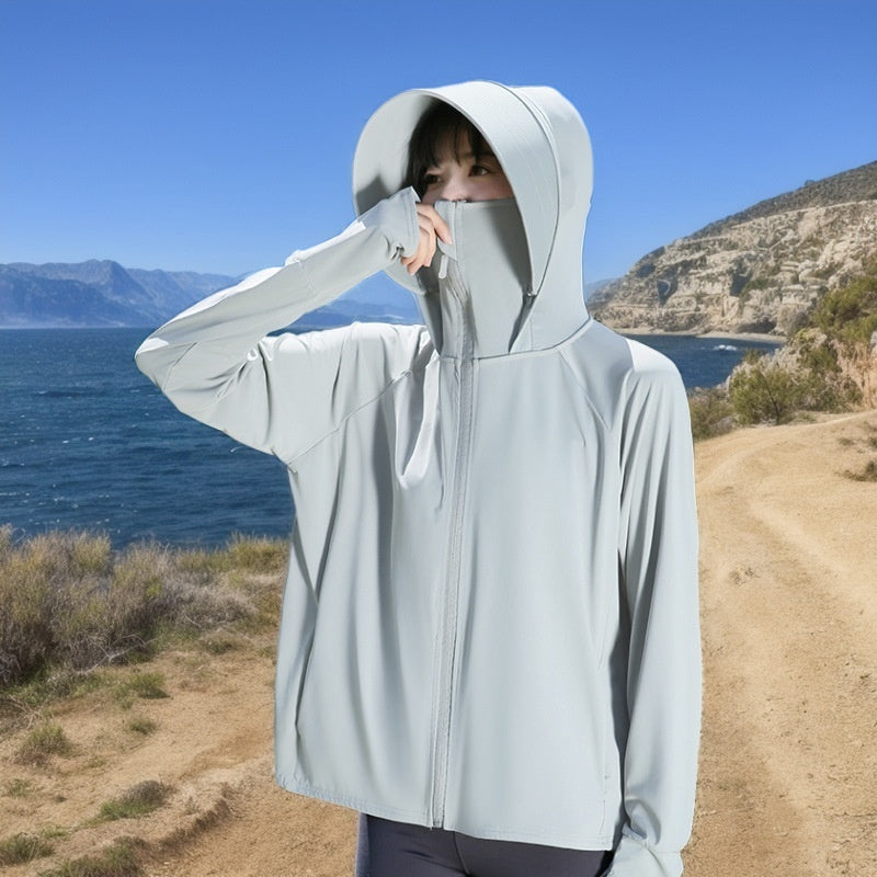 Lightweight Ice Silk Sun Protection Jacket With Wide Brim