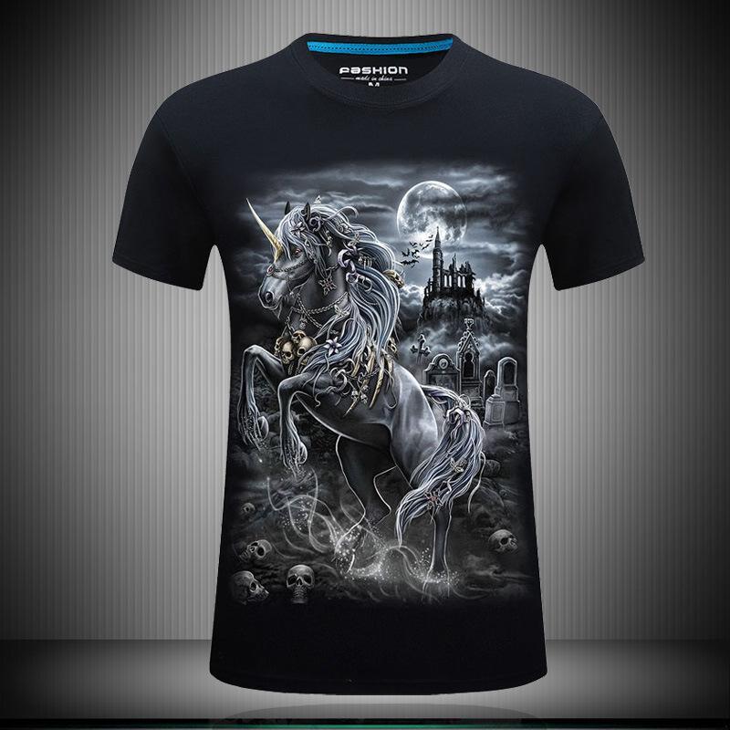 Halloween Scene White Unicorn Shirt