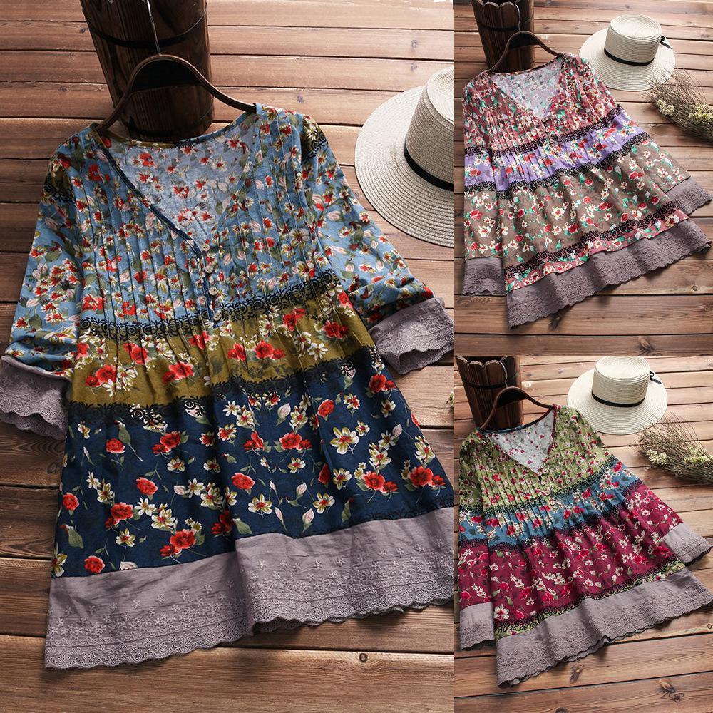 Vintage Boho Prints Smock Top
