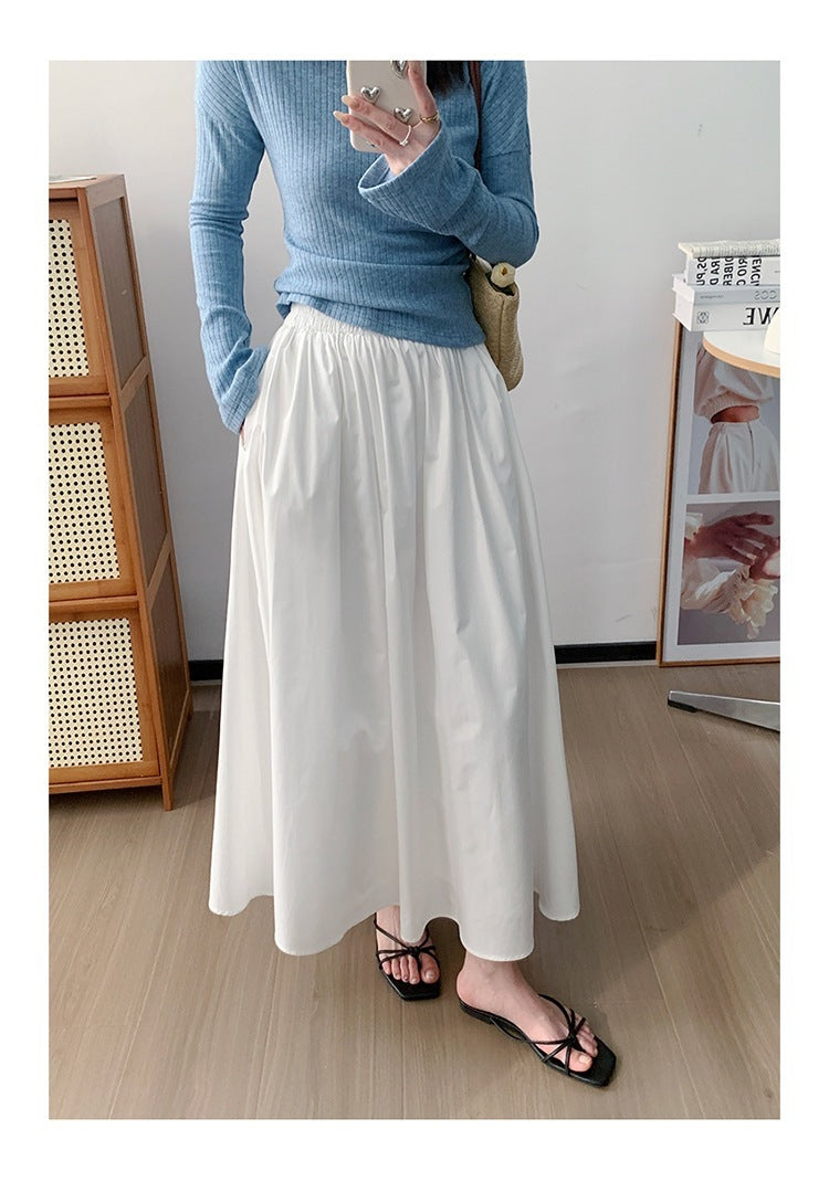 Gonna elastica della vita a metà lunghezza per versatile abbigliamento quotidiano