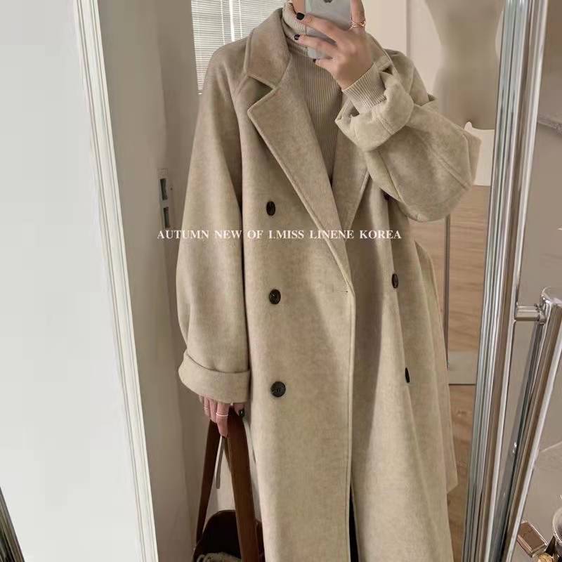 Women's Wool Coat Mid-length Loose Thicken Autumn Winter New Style Overcoat