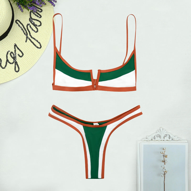 European American Split Bikini for Summer Fun