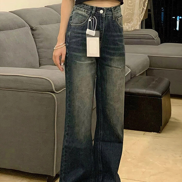 Retro Blue Plus Ukuran Skinny Jeans untuk Wanita