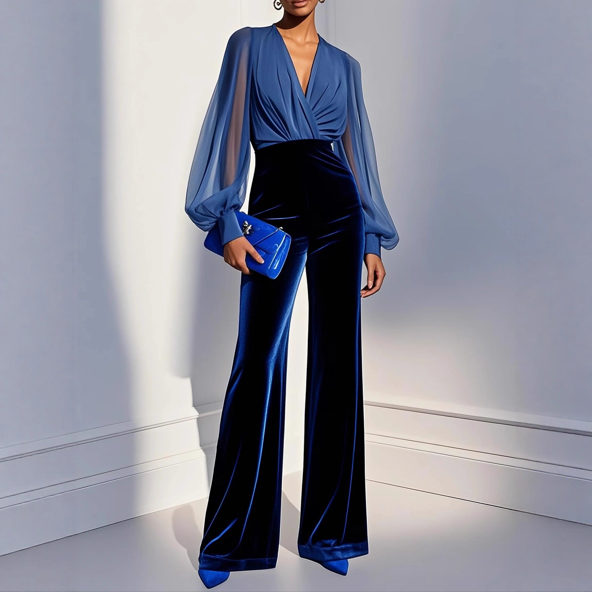 Velvet Jumpsuit With An Elegant Sophisticated Vibe