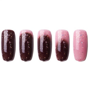 Ombre Color Short Blunt Coffin Nails in Various Colors