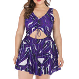 Women's One Piece Dress Style Swimsuit with Midriff Cutout