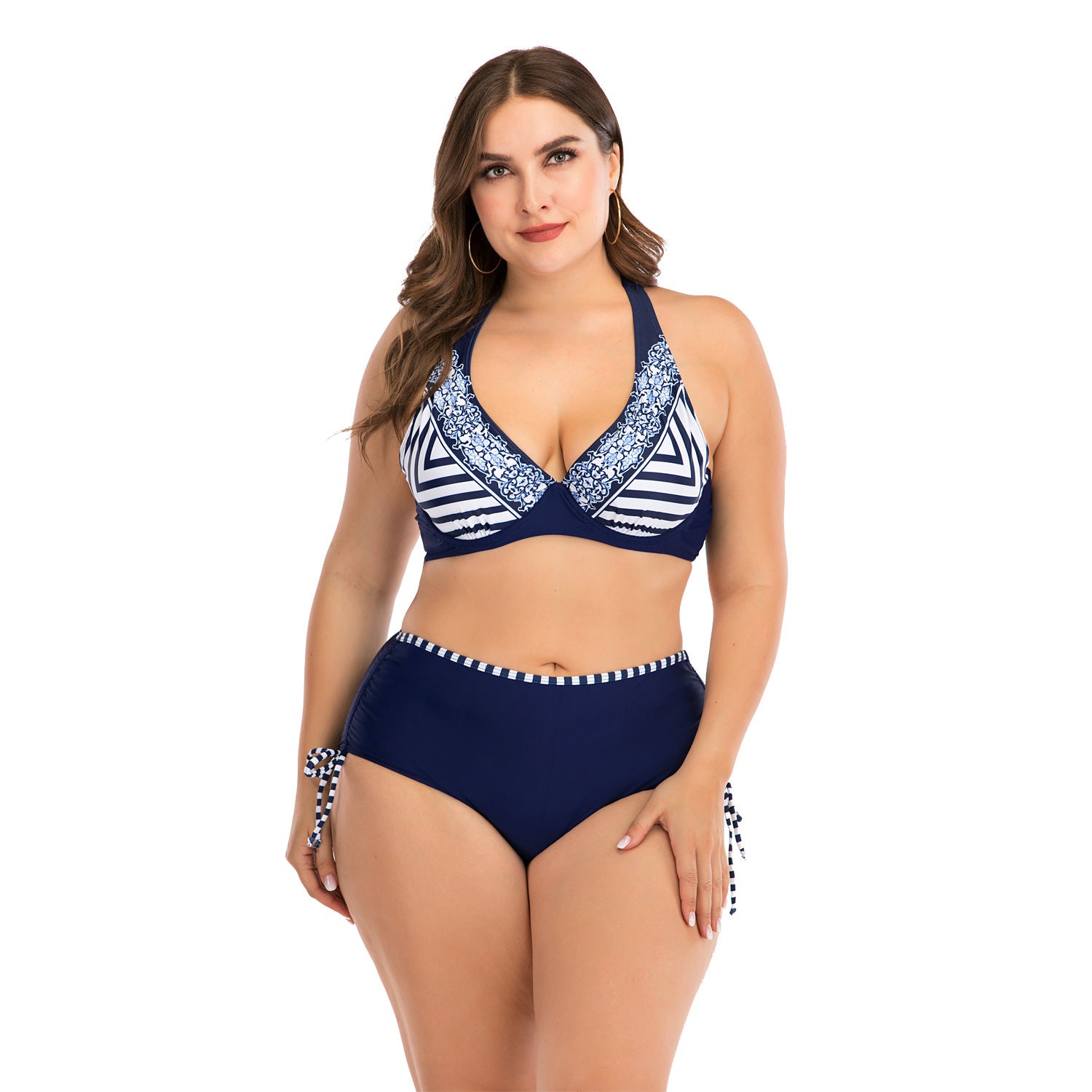 Bikini europeo americano taglie forti per la fiducia nella spiaggia lusinga