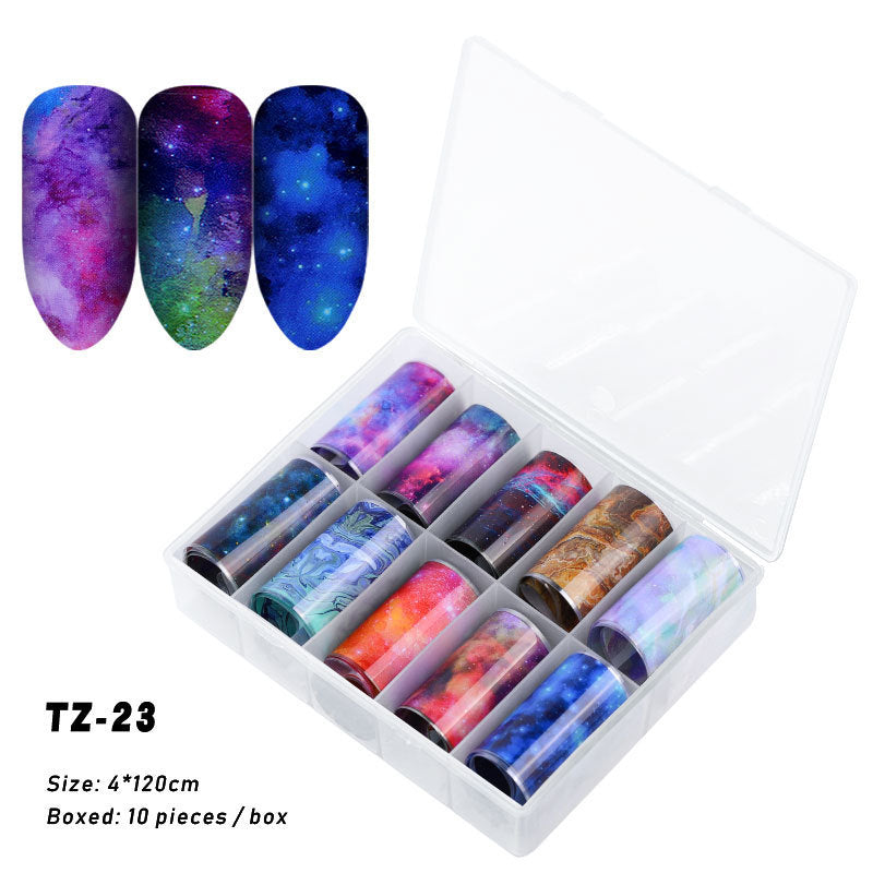 Multicolored and Multipatterned Nail Wraps 10 Piece Set