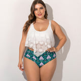 Women's Plus Size Two Piece Peach Themed Swimsuit