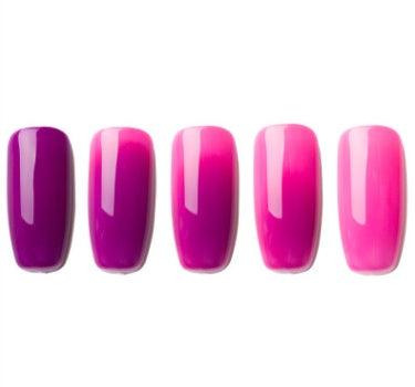 Ombre kleur korte stompe kist nagels in verschillende kleuren