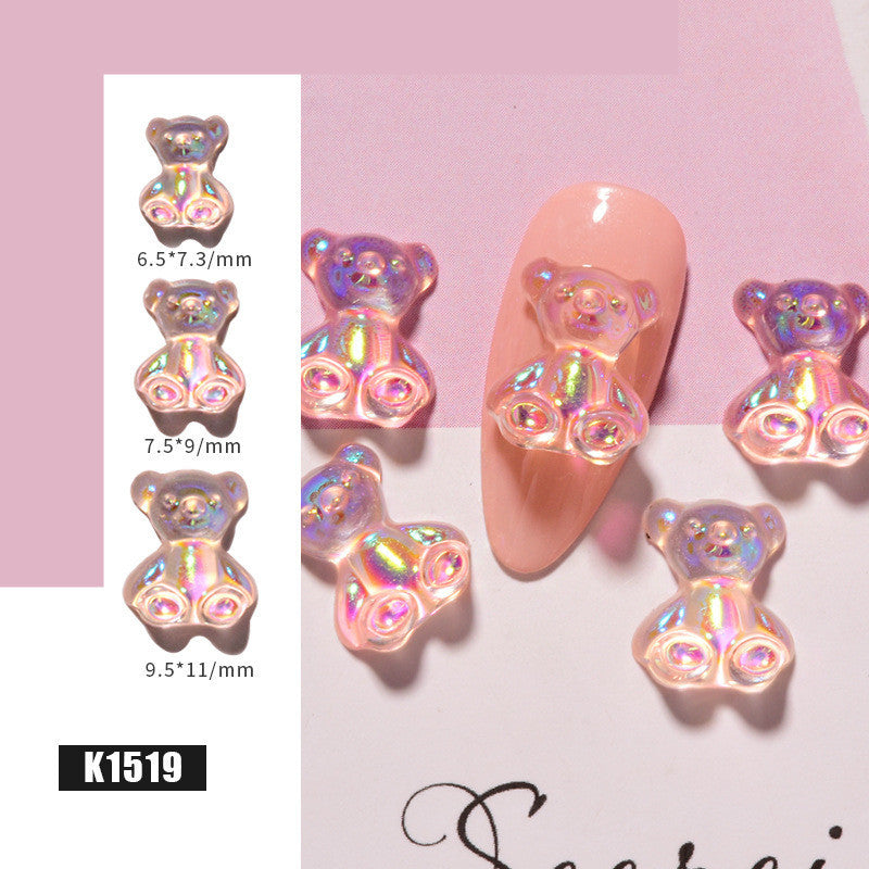 Women's Gummy Bear Glitter Nail Adornments for DIY Nails