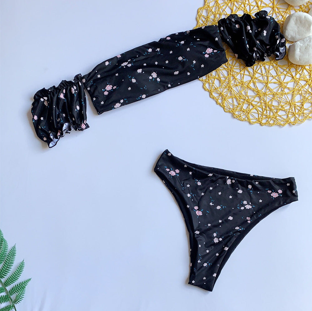Maiô de biquíni com estampa floral para vibrantes vibrantes de verão de praia