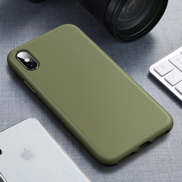 Anti?Drop Soft TPU Wheat Fiber Protective Phone Case For iPhone