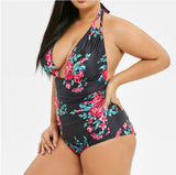 Women's Plus Size Floral Print One Piece Swimsuit