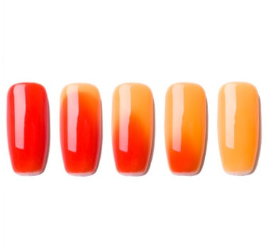 Ombre Color Short Blunt Coffin Nails in Various Colors