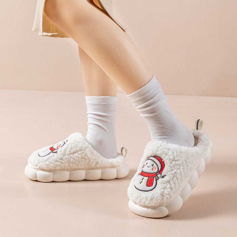 Soft and Fluffy Close Toed House Slippers with Traction Soles