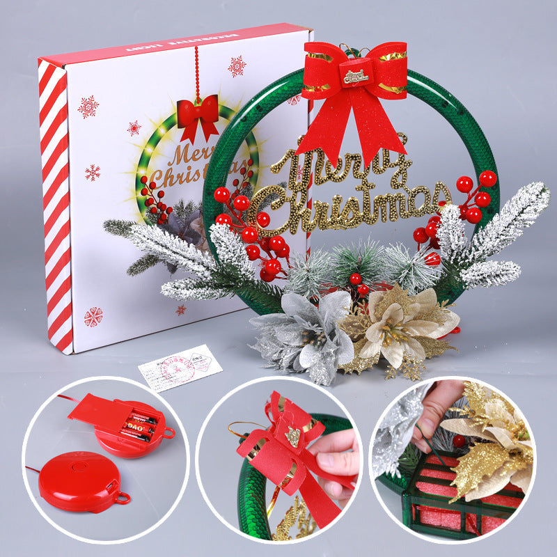 Festive Miniature 30 Centimeter Christmas Wreath Door Hanging Decoration