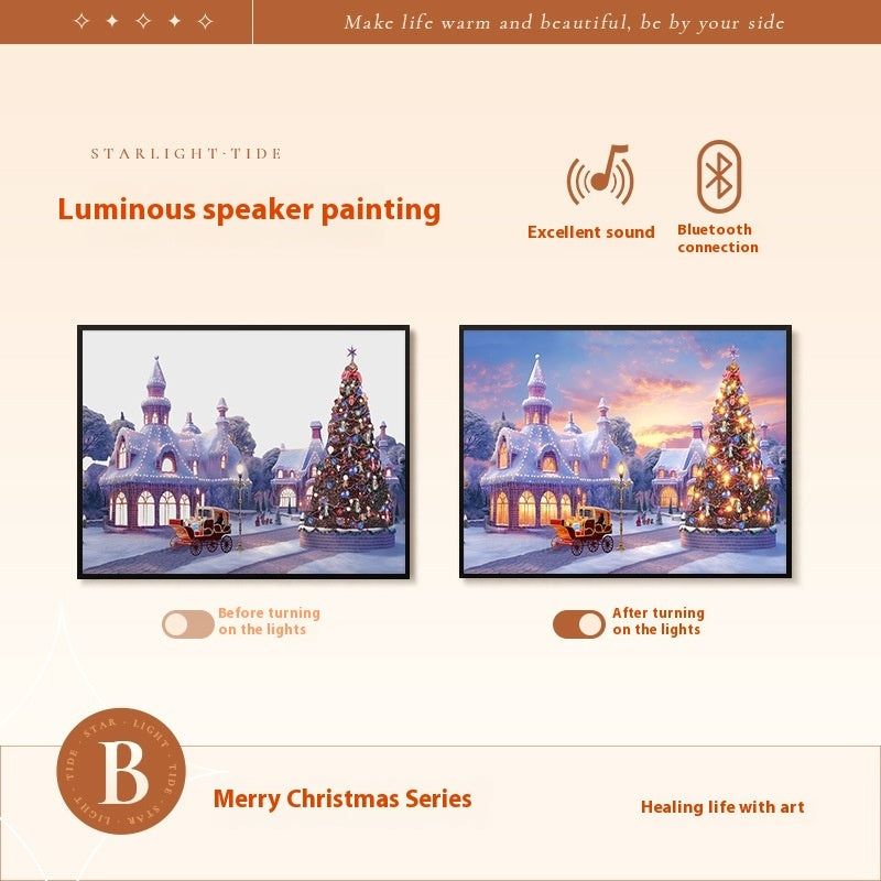2-in-1 Snowy Santa Workshop Night Light & BlueTooth Speaker Holiday Decoration-Theone Apparel