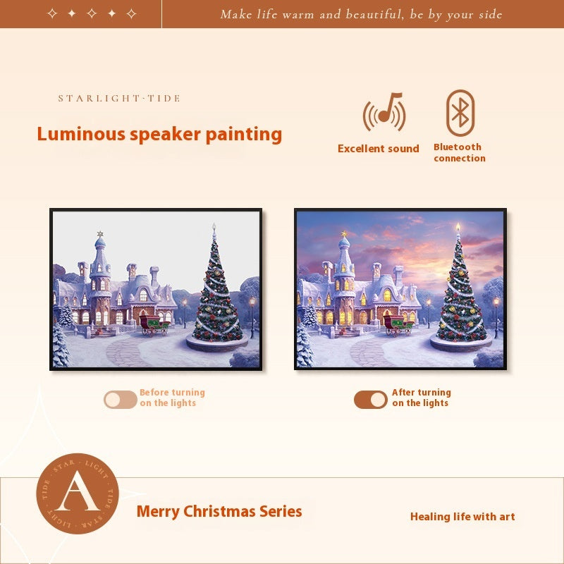 2-in-1 Snowy Santa Workshop Night Light & BlueTooth Speaker Holiday Decoration-Christmas Frame-Theone Apparel