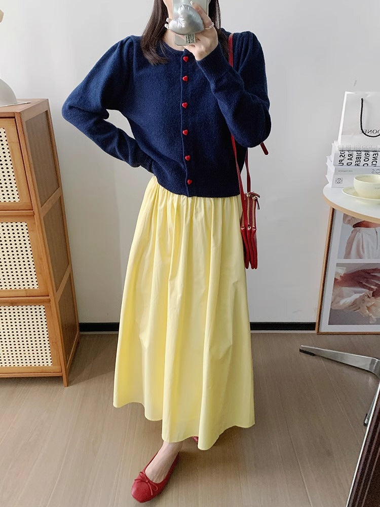 Gonna elastica della vita a metà lunghezza per versatile abbigliamento quotidiano