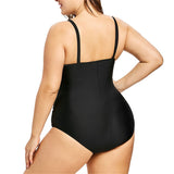 Women’s One Piece Plus Size Swimsuit with Mesh Bodice