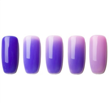 Ombre Color Short Blunt Coffin Nails in Various Colors