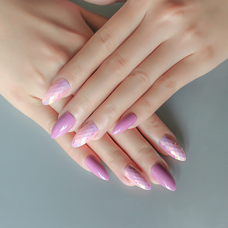24 Piece Round and Almond Nail Set in Multiple Colors-Theone Apparel