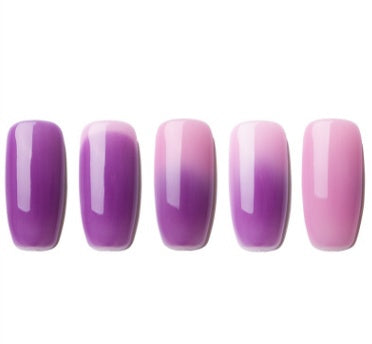 Ombre Color Short Blunt Coffin Nails in Various Colors