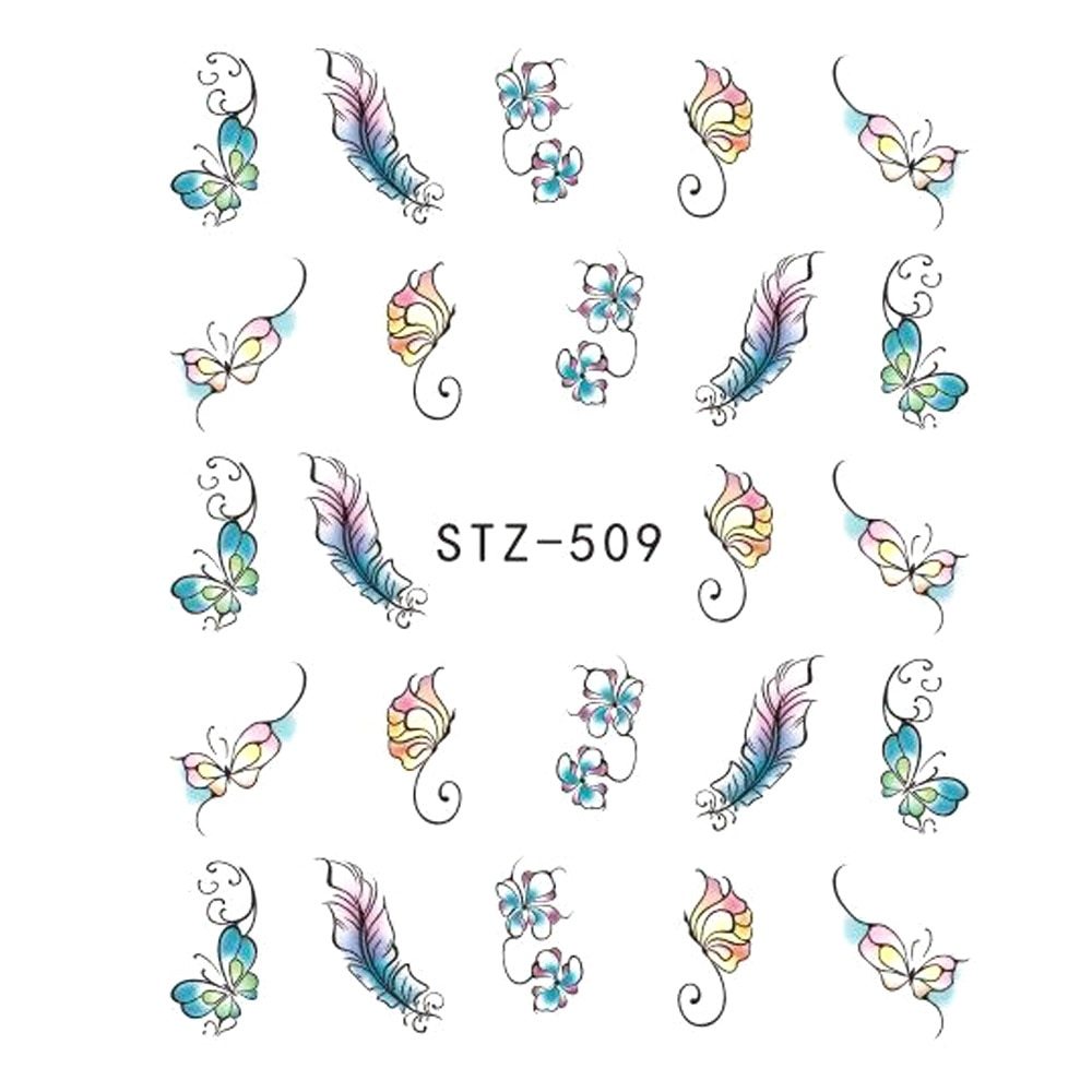 Damesbloemen nagelstickers voor accentnagels en valse nagels