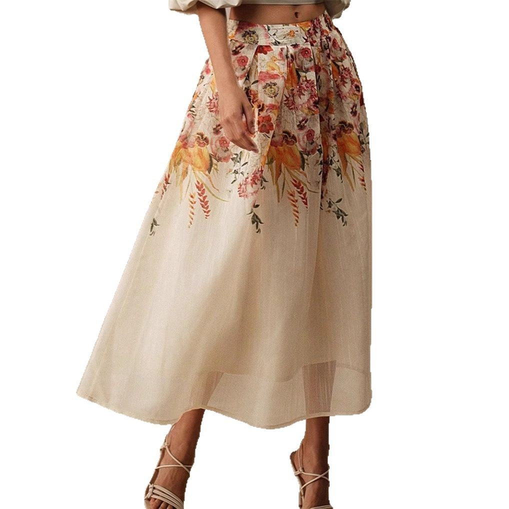 Falda de estampado de bambú para trajes elegantes y elegantes