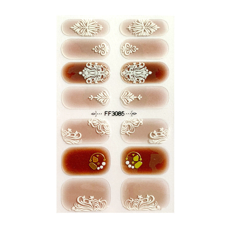 Women's Gemstone Inspired Almond Shaped Nails Stickers in Multiple Colors