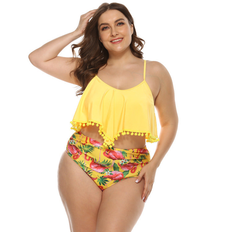 Tweede stuk Tassel Crop Top Plus size bikini van dames