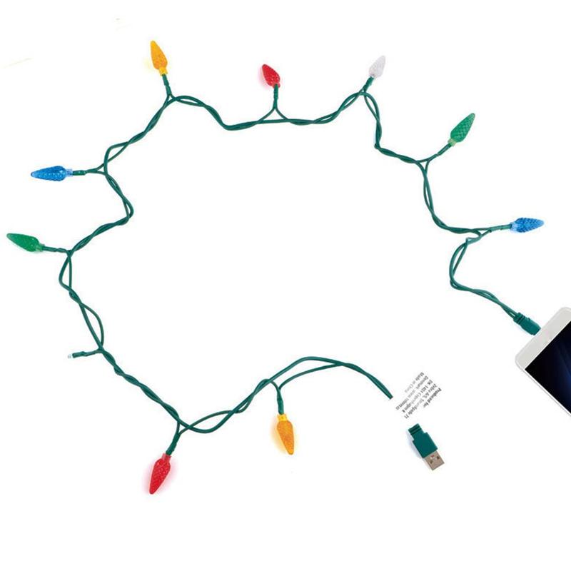 Festive LED USB Charging Cable With Decorative Christmas Lights