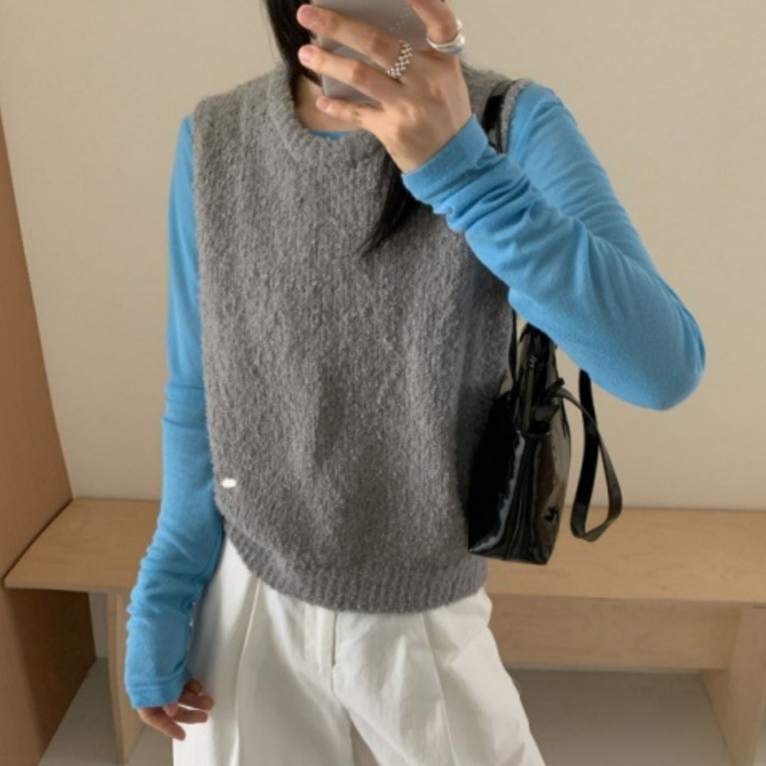 Women's Casual Korean-style Candy Color Knit Vest