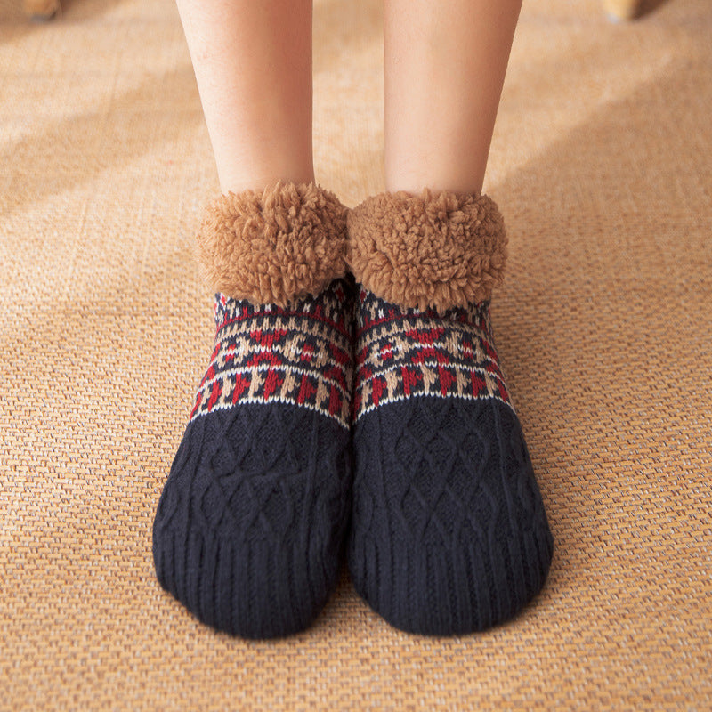 Soft and Thick Winter Footie Socks with Traction Balls