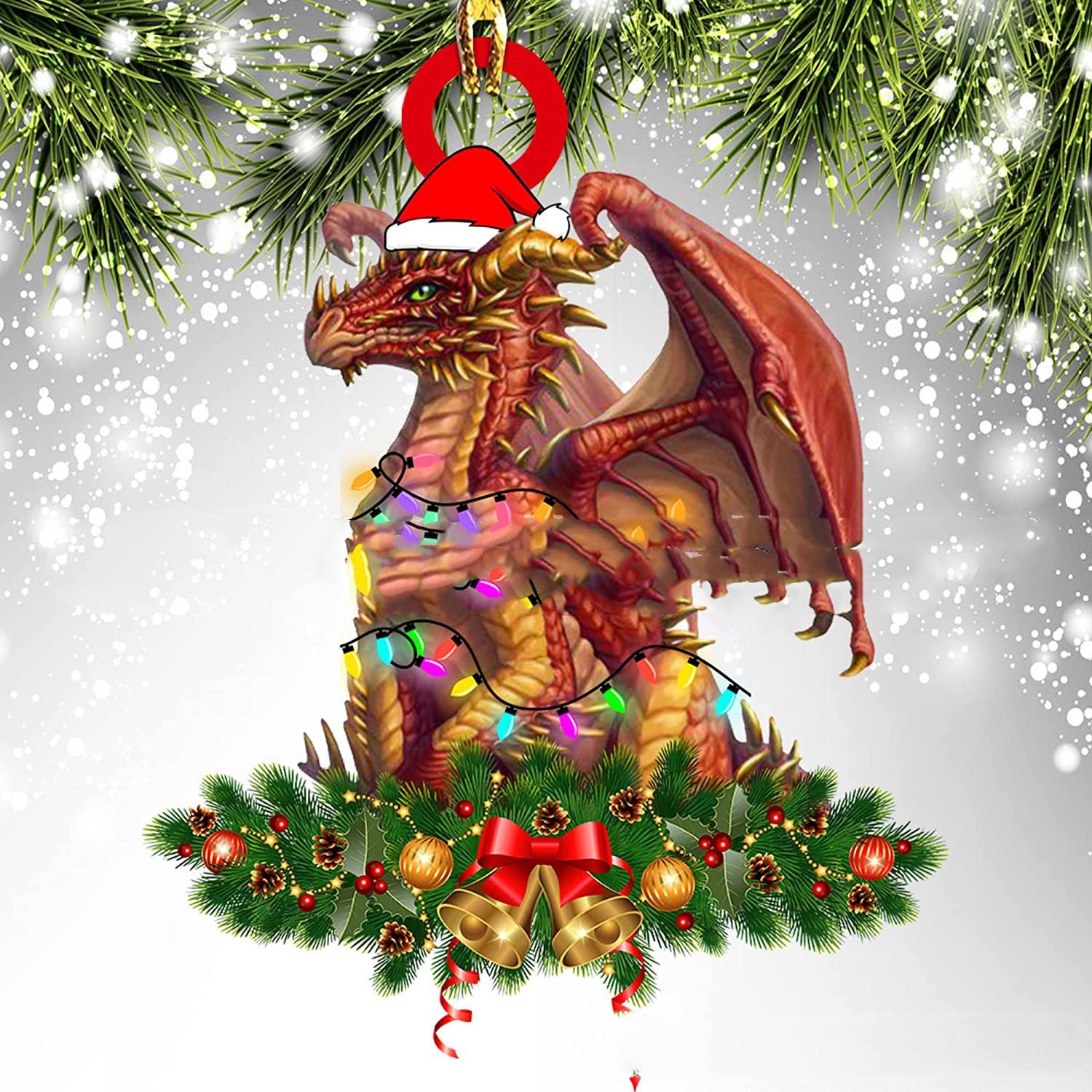 Unique Dragon Themed Hanging Christmas Decorations in Various Designs