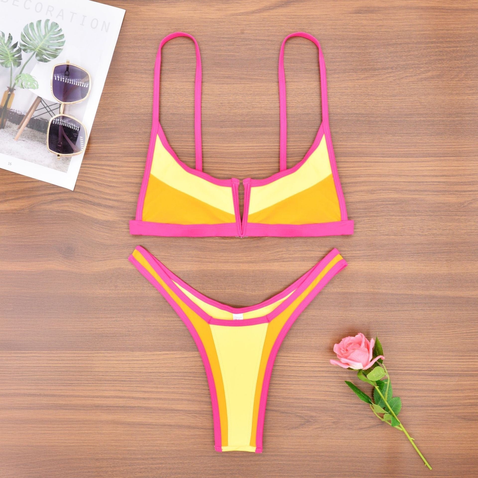 European American Split Bikini for Summer Fun