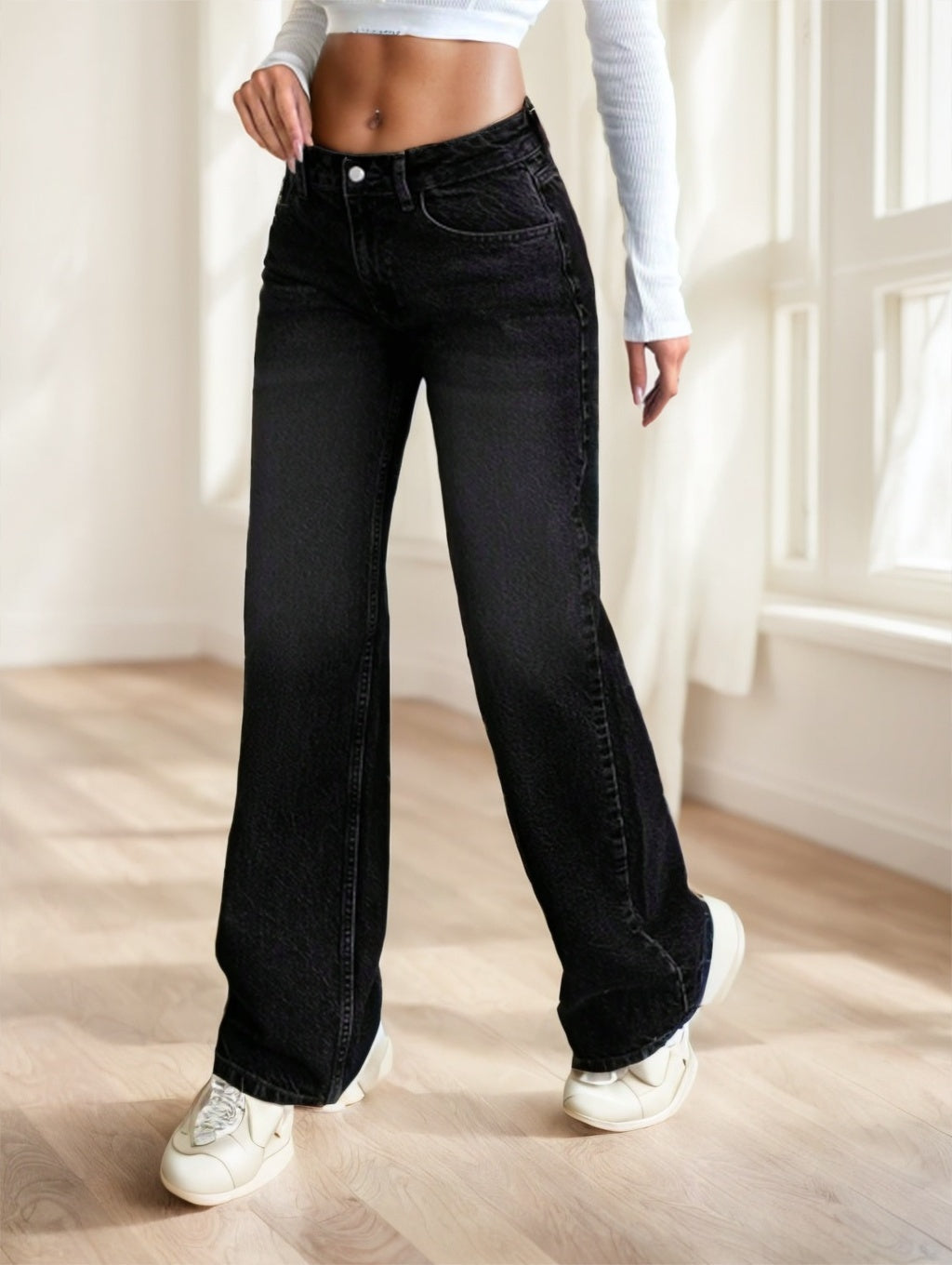 Casuglow jeans casuales clásicos de patas rectas para comodidad diaria