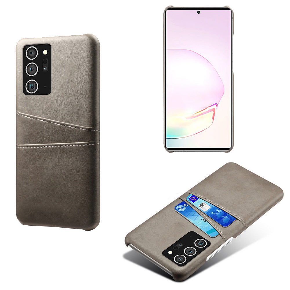 Dual Card Slot Leather Back Cover Phone Case For Samsung