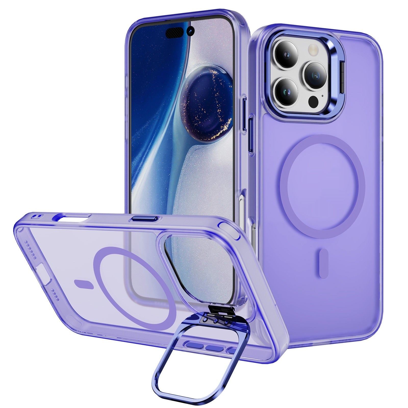 Magnetic Lens?Stand Anti?Drop Acrylic TPU Phone Case For iPhone