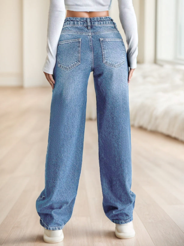 Casuglow jeans casuales clásicos de patas rectas para comodidad diaria