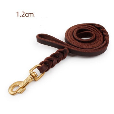 Premium Leather Dog Leash For Large Breeds And Training