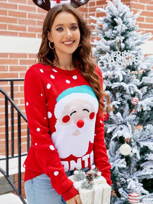 Adorable Christmas Morning Santa Baby Polka Dot Sweater