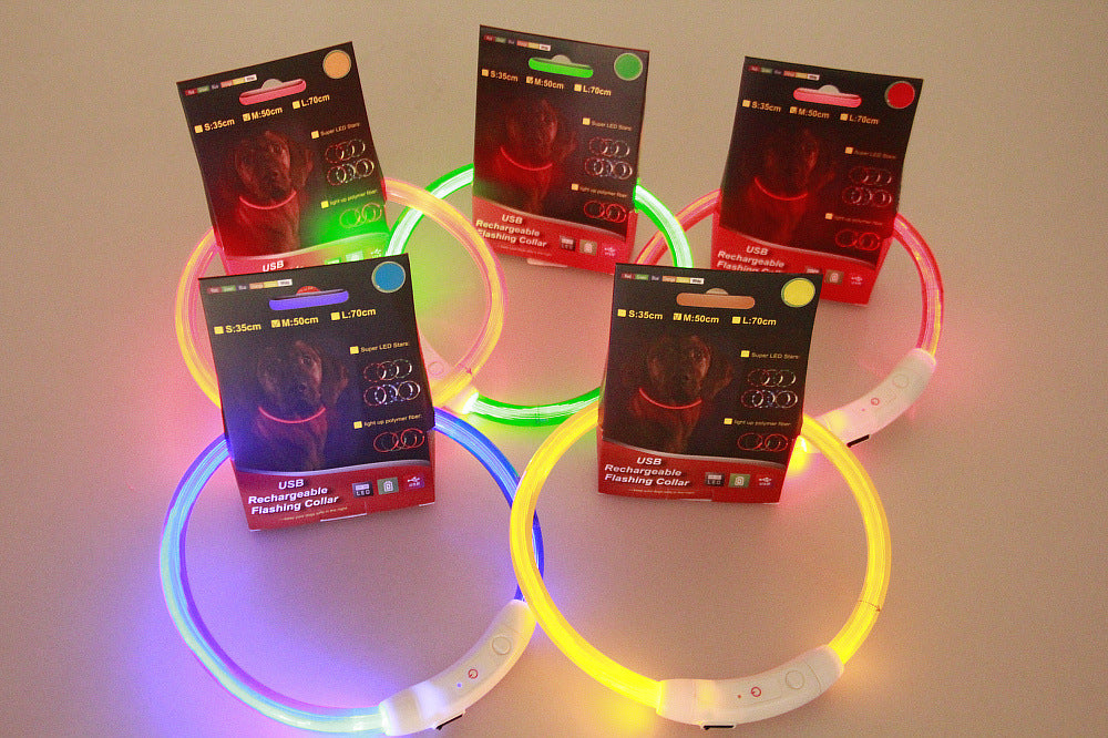 USB Rechargeable Flashing Pet Collar For Night Safety