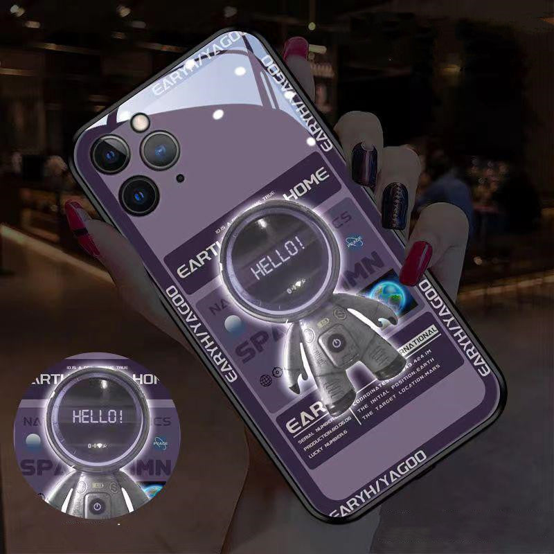 Astronaut Glow Tempered Glass Protective Case For Multiple Models