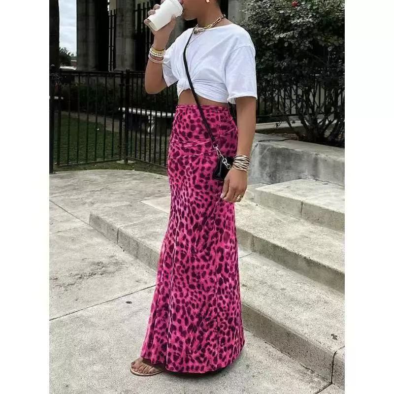 Leopard print hoge taille rok voor elegant gewaagde looks
