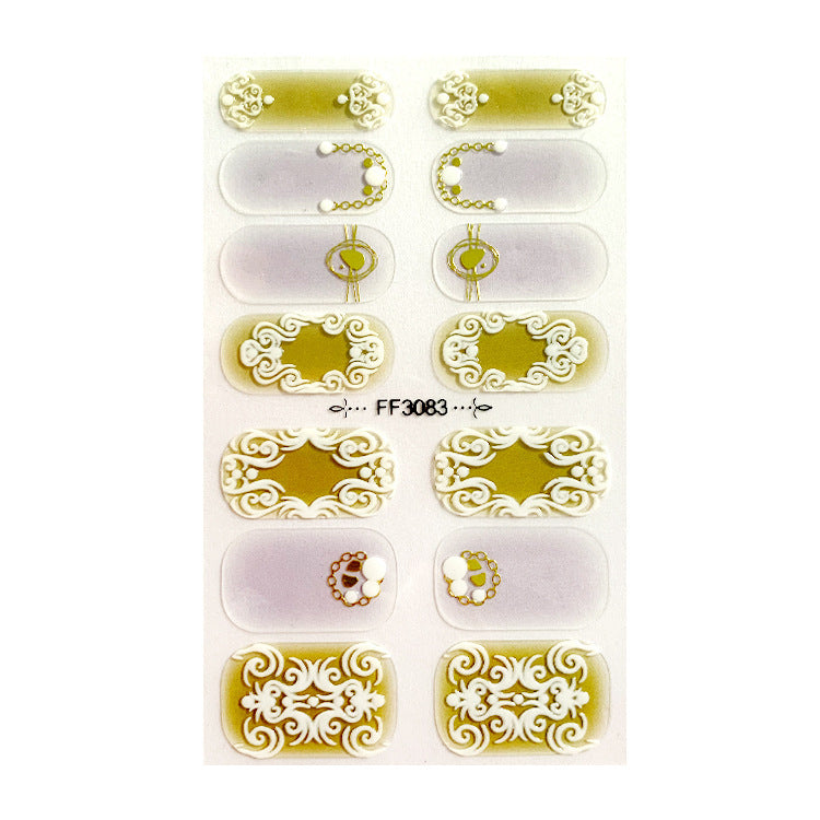 Women's Gemstone Inspired Almond Shaped Nails Stickers in Multiple Colors