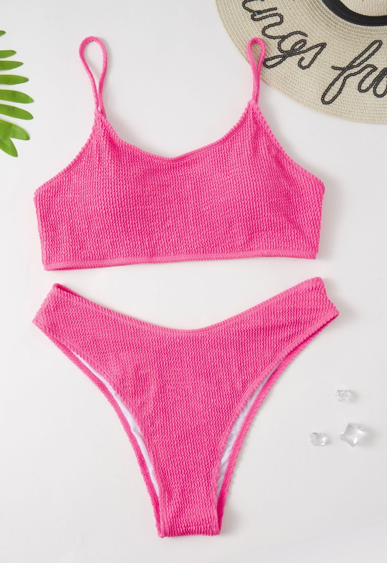 Plus-Size Solid Color Bikini Swimsuit for Sleek Confidence