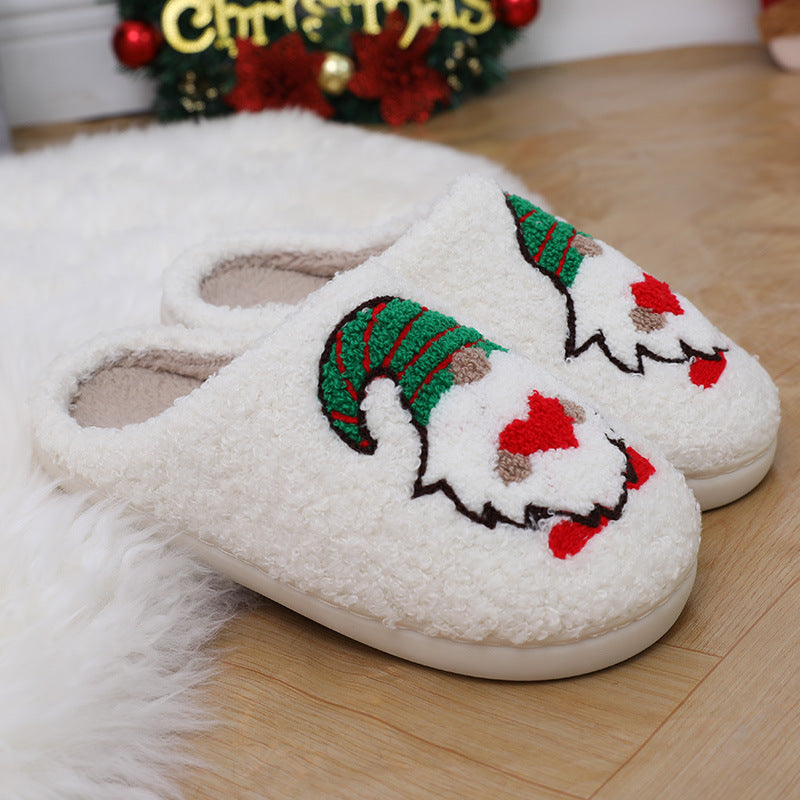 Warm en zacht gesloten teen kerstthema slip op huis slippers